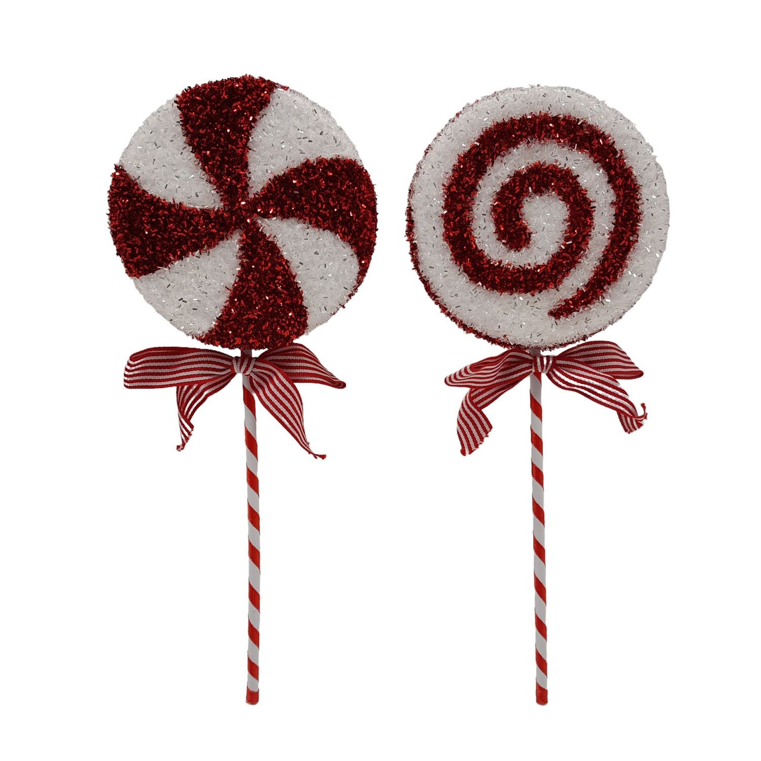 5.5&quot;x14&quot; Lollipop Ornament Red/White Assorted (Styrofoam)