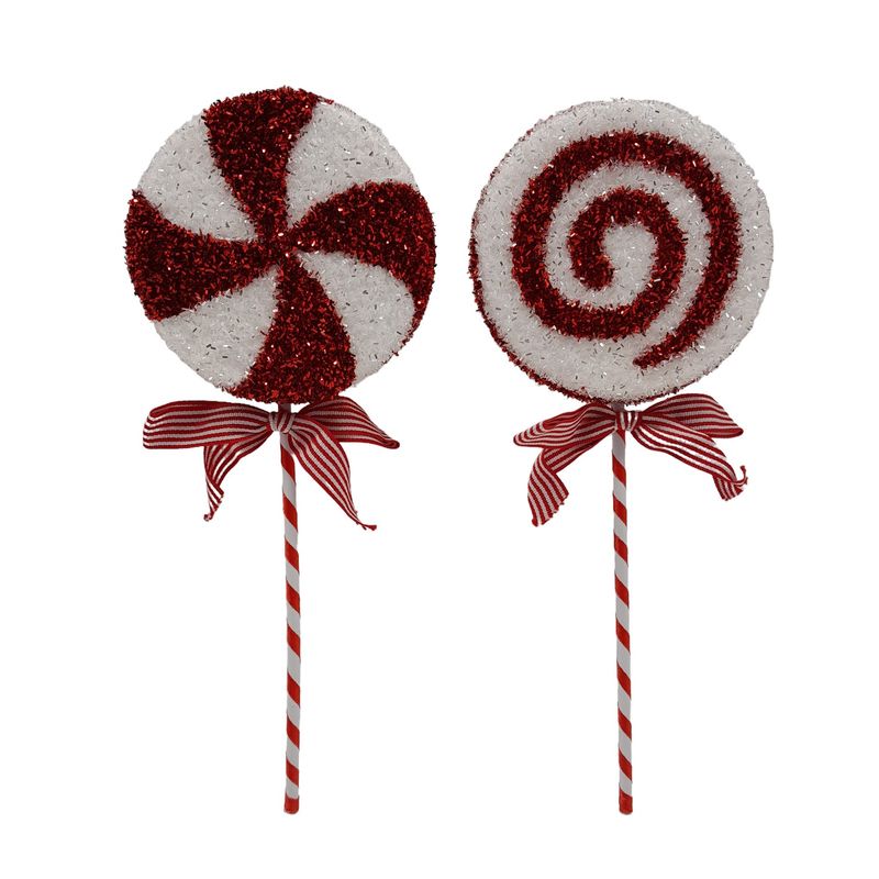 5.5&quot;x14&quot; Foam/Plastic Lollipop Ornament Red/White Assorted