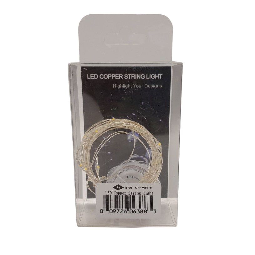 54&quot; LED Copper String Lights Off White