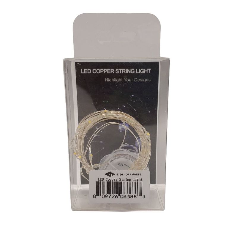 54&quot; LED Copper String Lights Off White