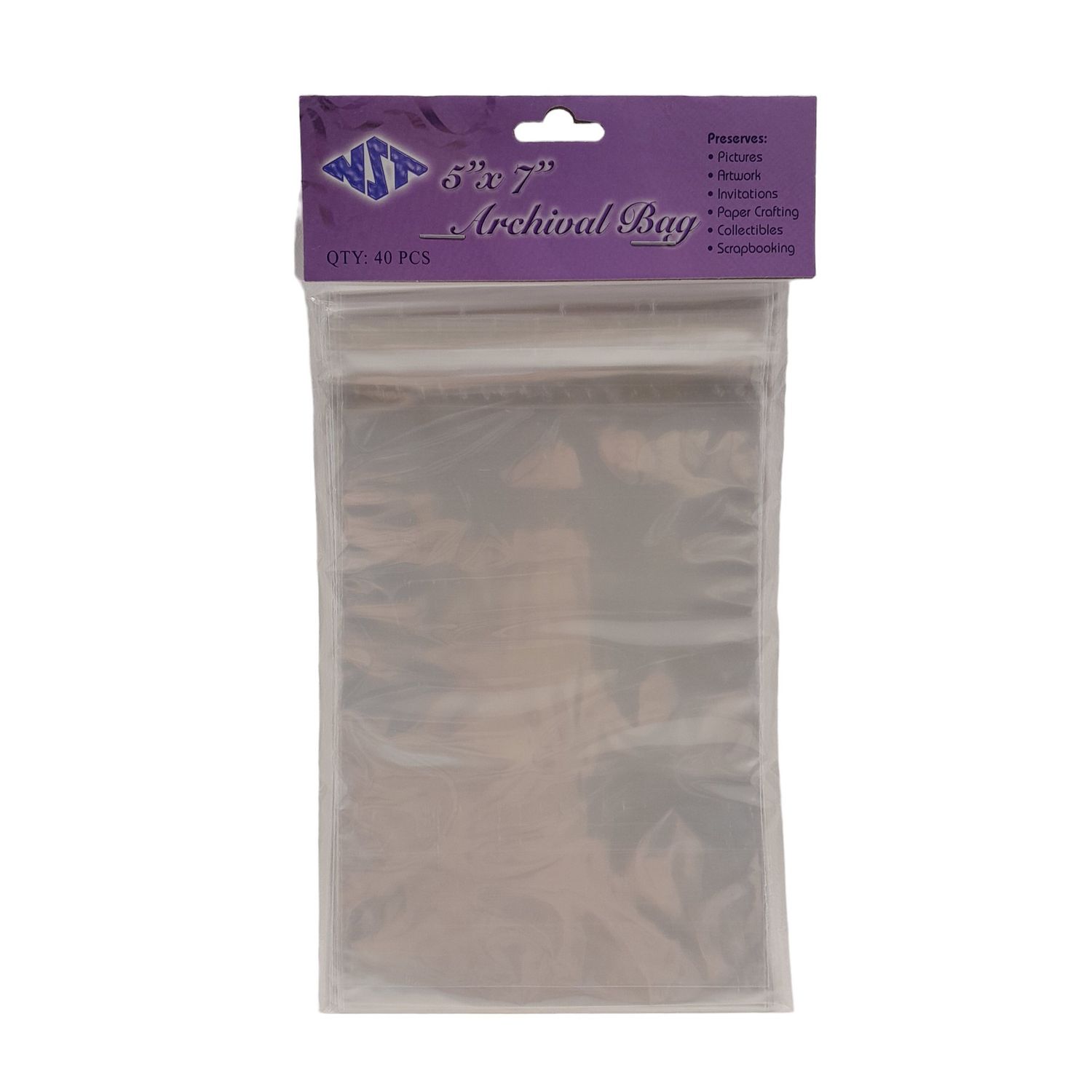40pc 5&quot;x7&quot; Sealable Cellophane Archival Bags Clear (Preserves: Pictures, Artwork, Invites, Collectibles, etc.)