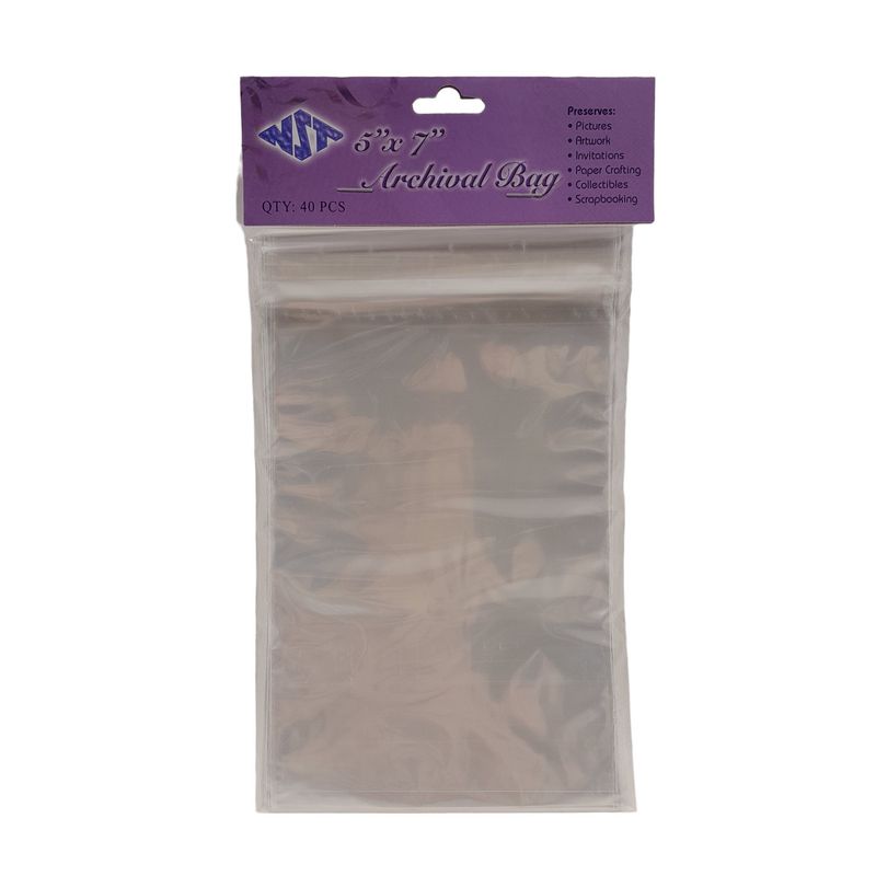 40pc 5&quot;x7&quot; Sealable Cellophane Archival Bags Clear (Preserves: Pictures, Artwork, Invites, Collectibles, etc.)