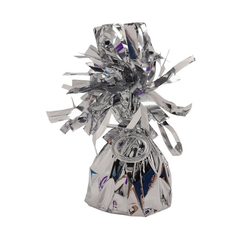 5oz 2.5&quot;x5&quot; Metallic Foil Balloon Weight Silver