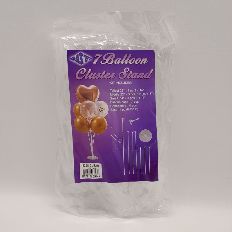 30&quot;-7 Balloon Cluster Stand Clear (Balloons Not Included)