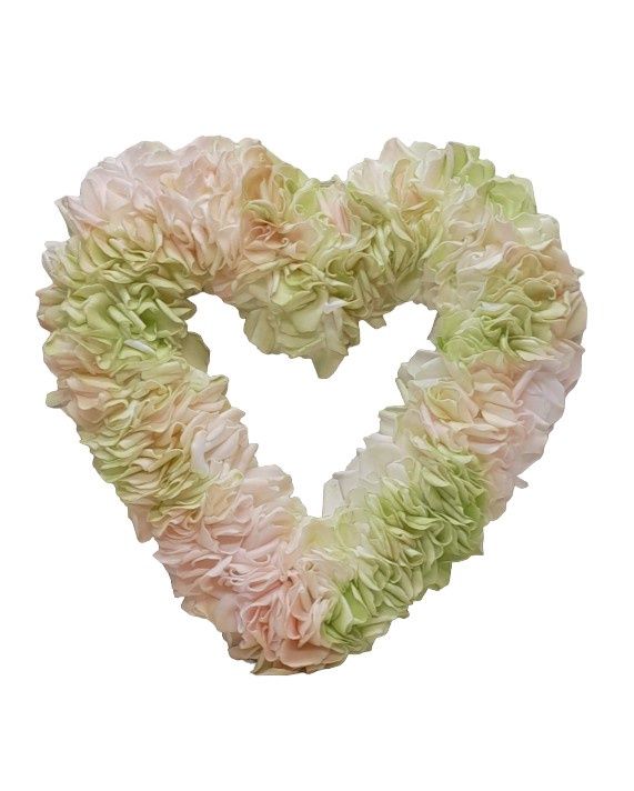 13&quot; Foam Rose Heart Cream/Pink/Green