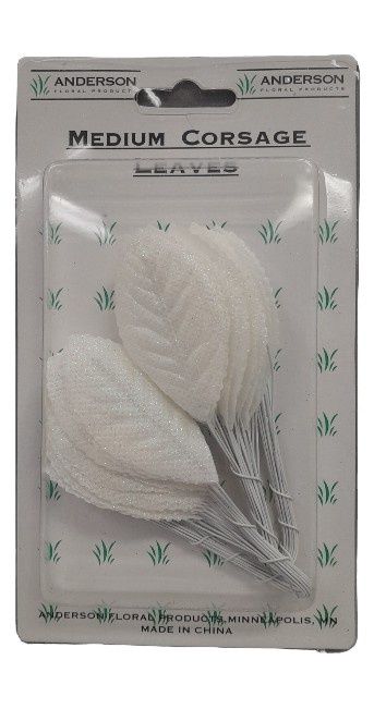 50pc Glitter Leaf Picks Iridescent