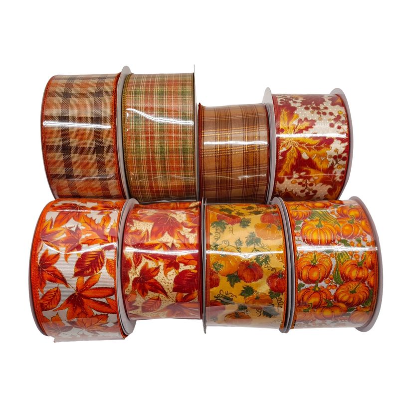 4&quot;x50yd Assorted Wired  Ribbon Fall