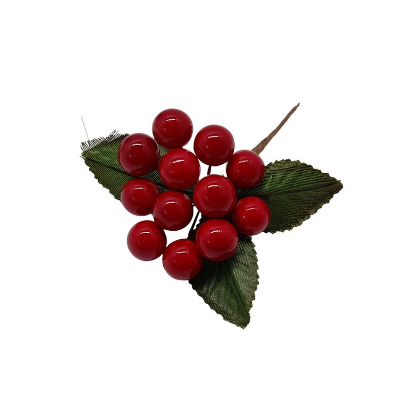 1pc 4.5" Berry Cluster w/12 Berries Red 1pc 4.5" Berry Cluster w/12 Berries Red