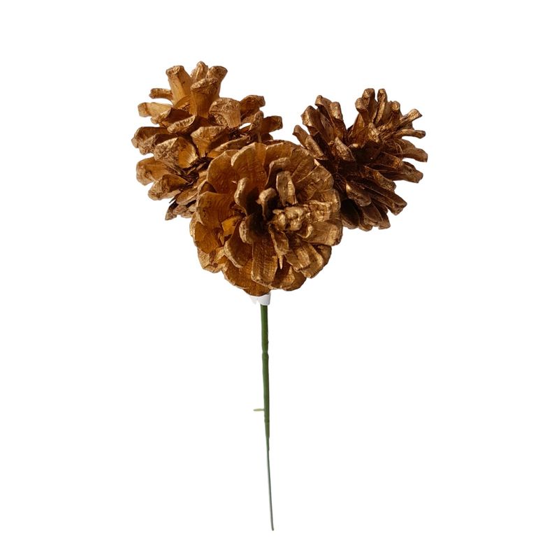 2&quot; Pinecones x3 Pick Gold