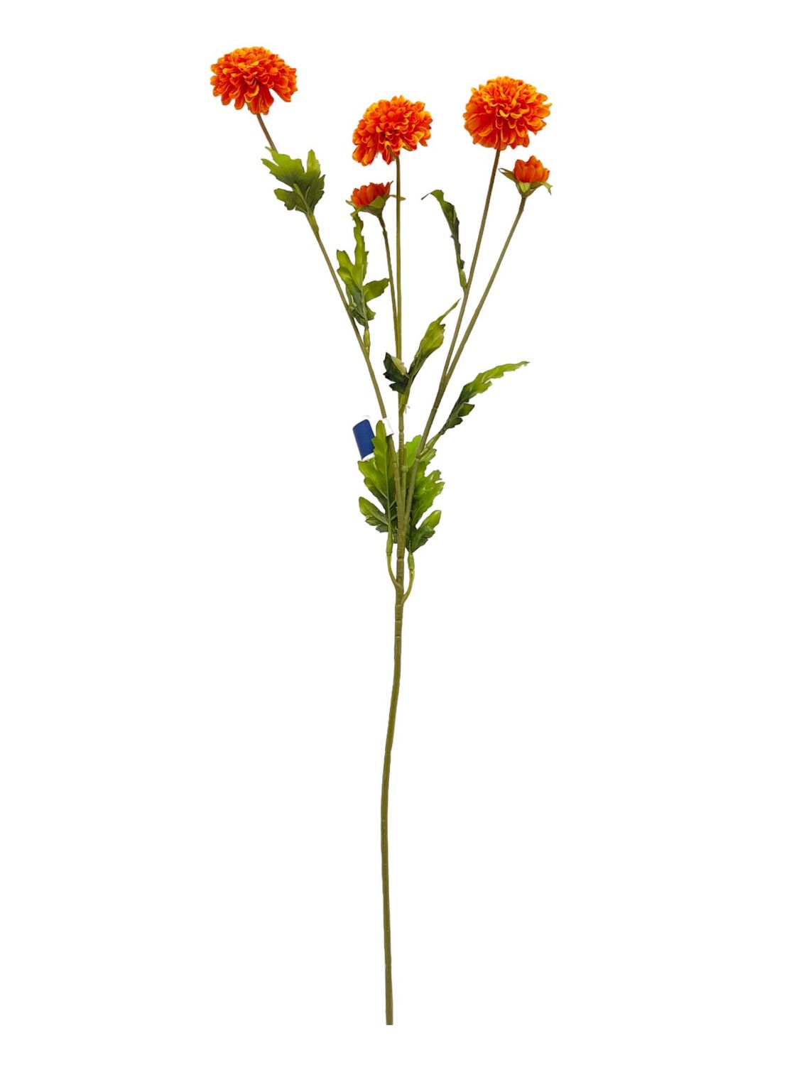 27&quot; Pom-Pom Mum Spray x5 w/3-2&quot; Heads &amp; 2-1&quot; Buds Orange
