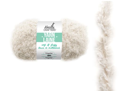 50g - Approx. 41.6yd 100% Polyester Soft &amp; Fluffy Yarn  White
