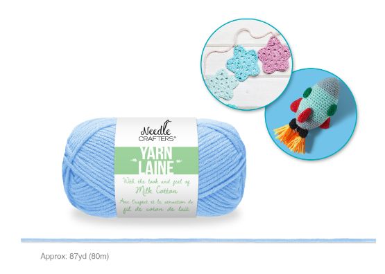 50g - Approx. 87yd 100% Acrylic Milk Cotton Yarn Light Blue