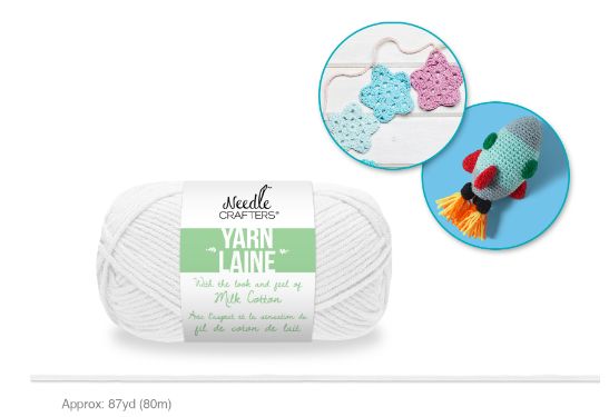 50g - Approx. 87yd 100% Acrylic Milk Cotton Yarn White