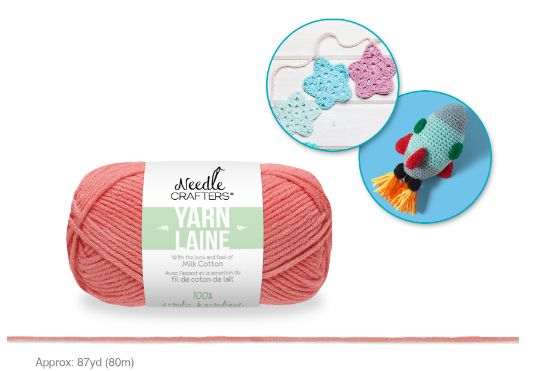 50g - Approx. 87yd 100% Acrylic Milk Cotton Yarn Rose