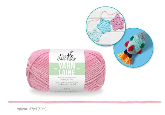 50g - Approx. 87yd 100% Acrylic Milk Cotton Yarn Baby Pink