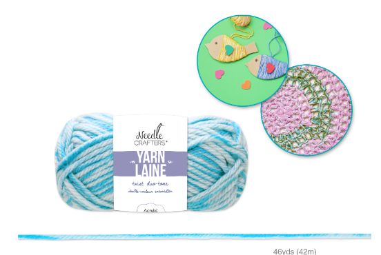 50g - Approx. 46yd 100% Acrylic Twist Duo-Tone Yarn Aqua