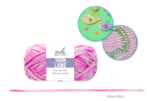 50g - Approx. 46yd 100% Acrylic Twist Duo-Tone Yarn Magenta