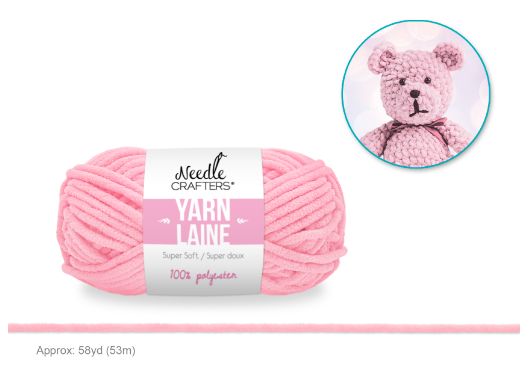 50g - Approx. 58yd 100% Polyester Soft Chenille Yarn Baby Pink