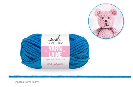 50g - Approx. 58yd 100% Polyester Soft Chenille Yarn True Blue
