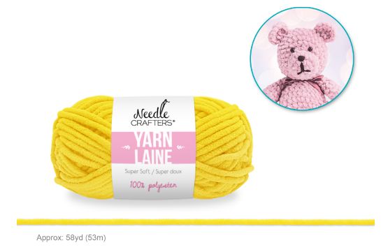 50g - Approx. 58yd 100% Polyester Soft Chenille Yarn Yellow