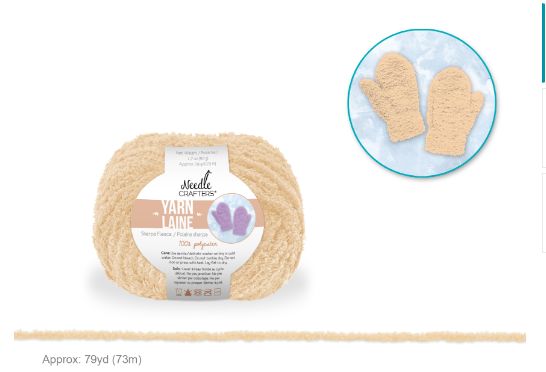 50g - Approx. 79yd 100% Polyester Sherpa Fleece Yarn Ball Soft Beige