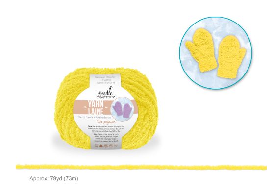 50g - Approx. 79yd 100% Polyester Sherpa Fleece Yarn Ball Yellow