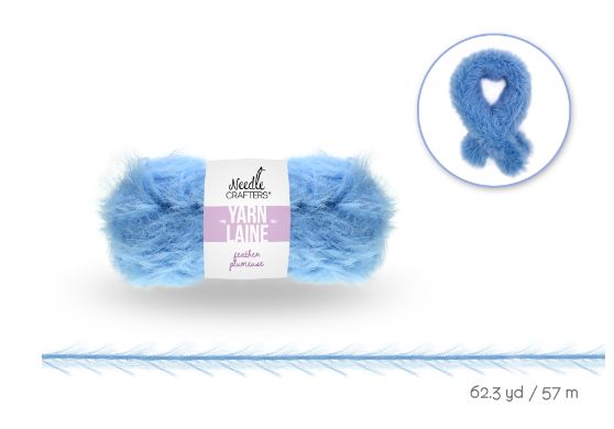 50g - Approx. 62.3yd 100% Nylon Feather Yarn Light Blue
