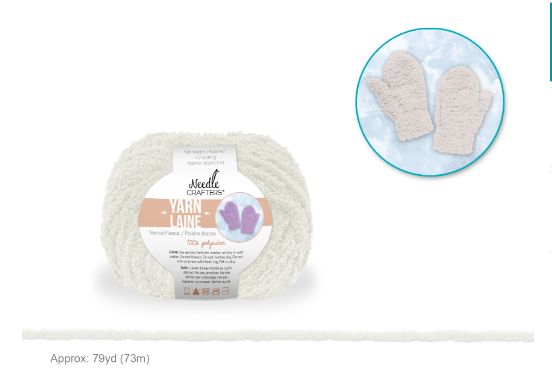 50g - Approx. 79yd 100% Polyester Sherpa Fleece Yarn Ball White
