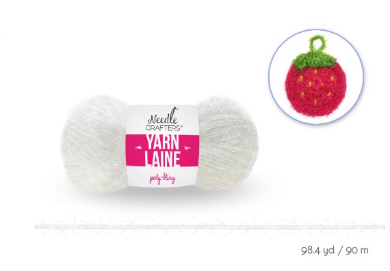 50g - Approx. 98.4yd 100% Polyester Bling Yarn White