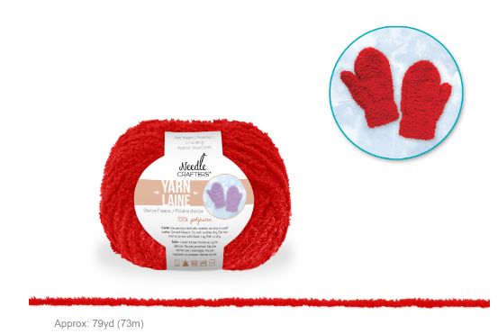 50g - Approx. 79yd 100% Polyester Sherpa Fleece Yarn Ball Cherry Red