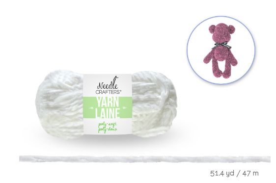 50g - Approx. 51yd 100% Polyester Poly-Soft Yarn White