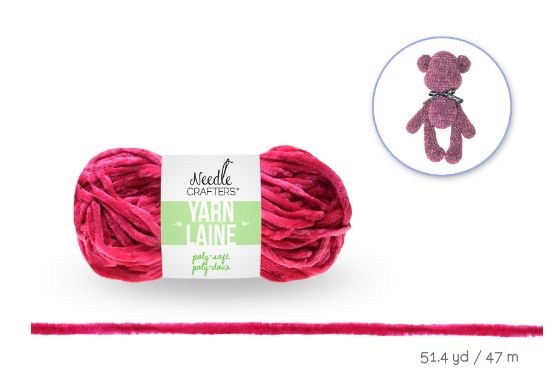 50g - Approx. 51yd 100% Polyester Poly-Soft Yarn Hot Pink