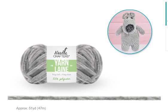 50g - Approx. 51yd 100% Polyester Poly-Soft Yarn Smoke