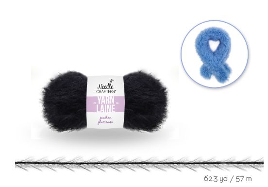 50g - Approx. 62.3yd 100% Nylon Feather Yarn Black