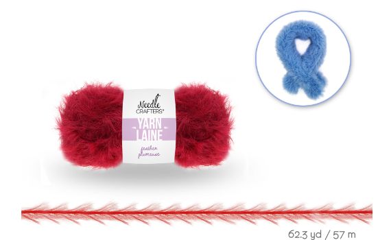 50g - Approx. 62.3yd 100% Nylon Feather Yarn Red