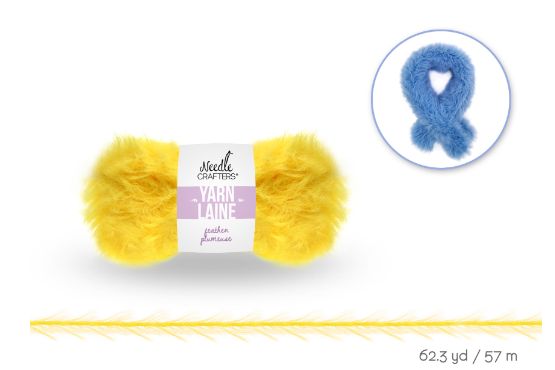 50g - Approx. 62.3yd 100% Nylon Feather Yarn Sunny Yellow