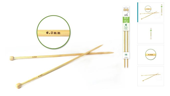 2pc 14" #10 (6mm) Bamboo Knitting Needles
