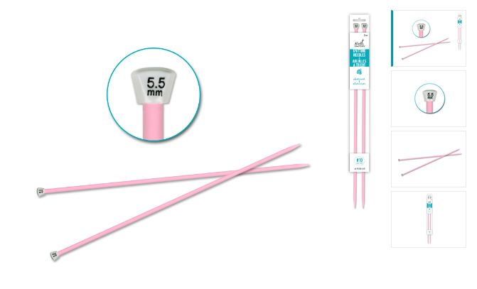 2pc 14&quot; #10 (5.5mm) Aluminum Knitting Needles