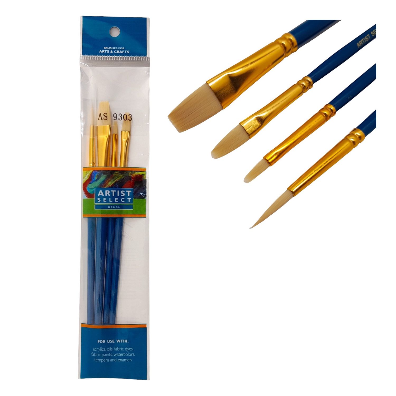 4pc Synthetic Paint Brushes