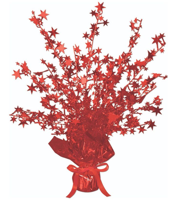 15&quot; Metallic Foil Star Centerpiece Red
