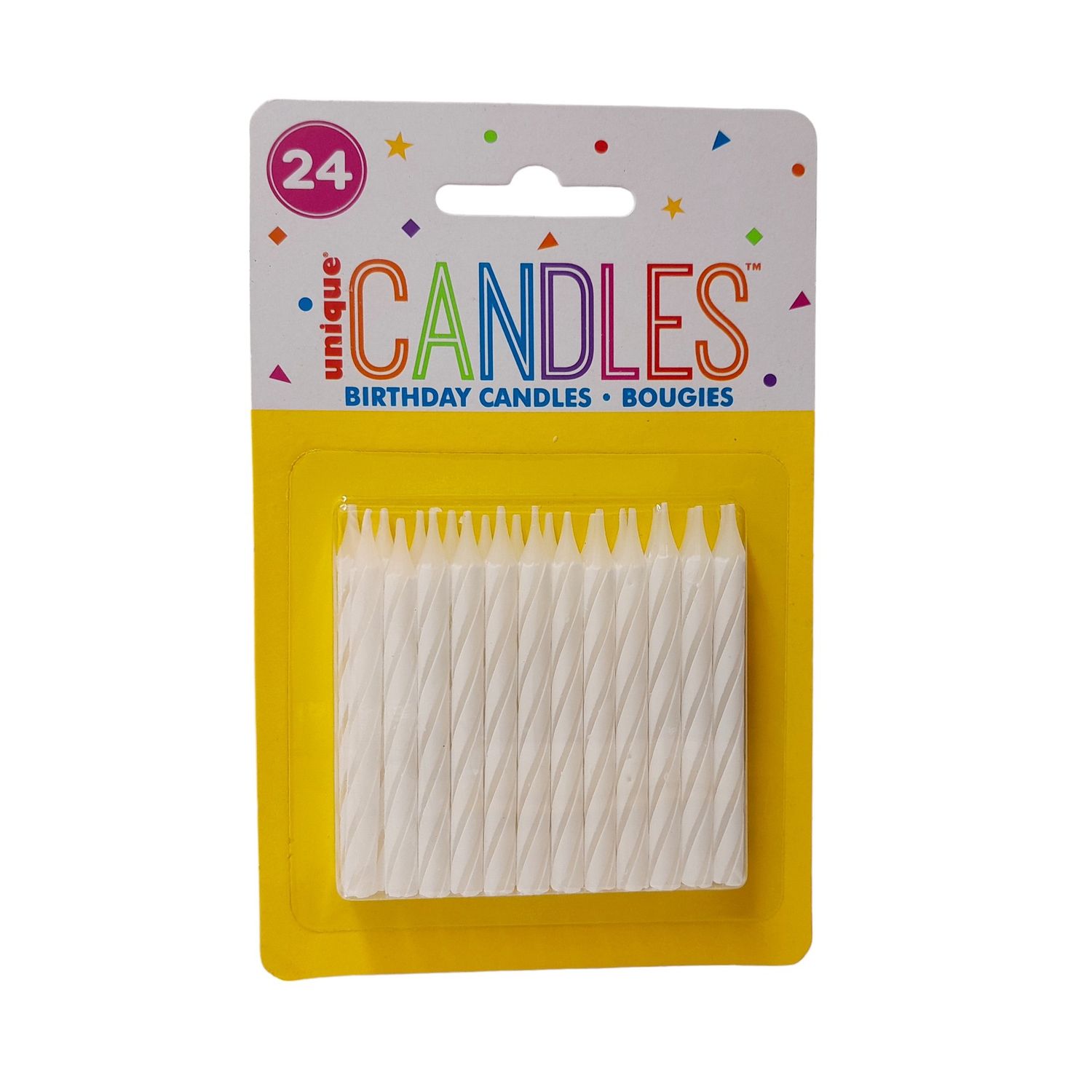 24pc Spiral Birthday Candles White