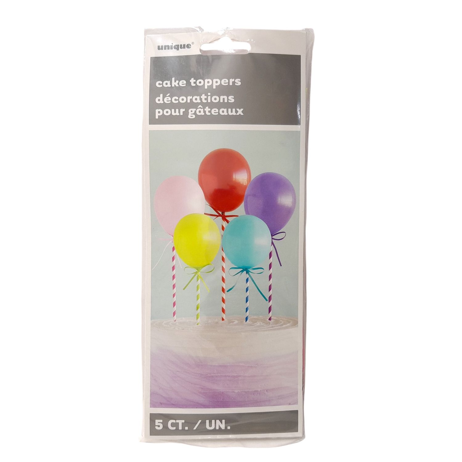 5pc Mini Balloon Stick Cake Toppers