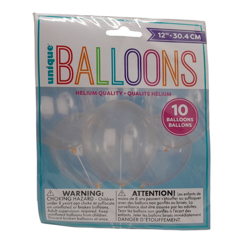 10pc 12&quot; Balloons Clear