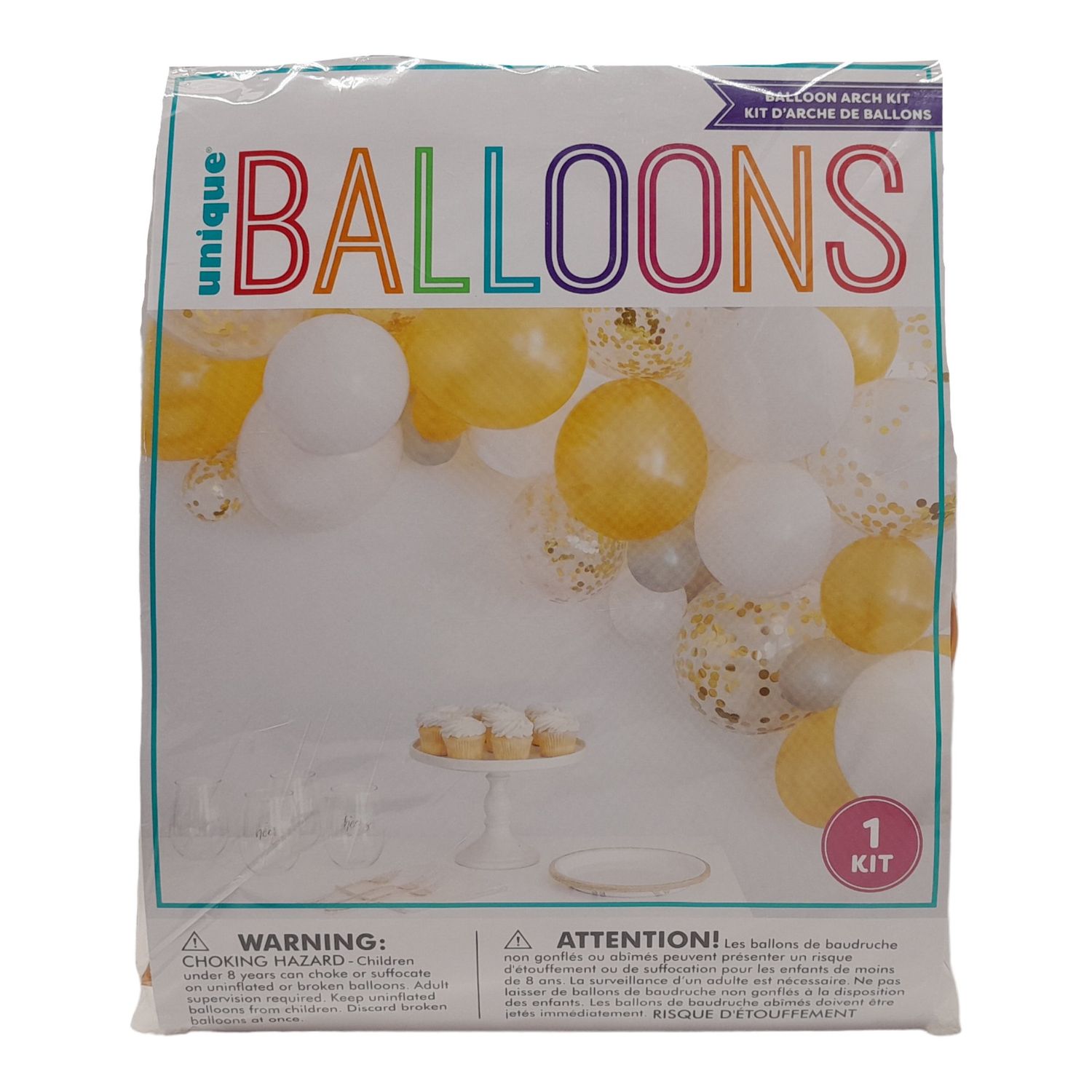 Balloon Arch Kit Silver/Gold/White