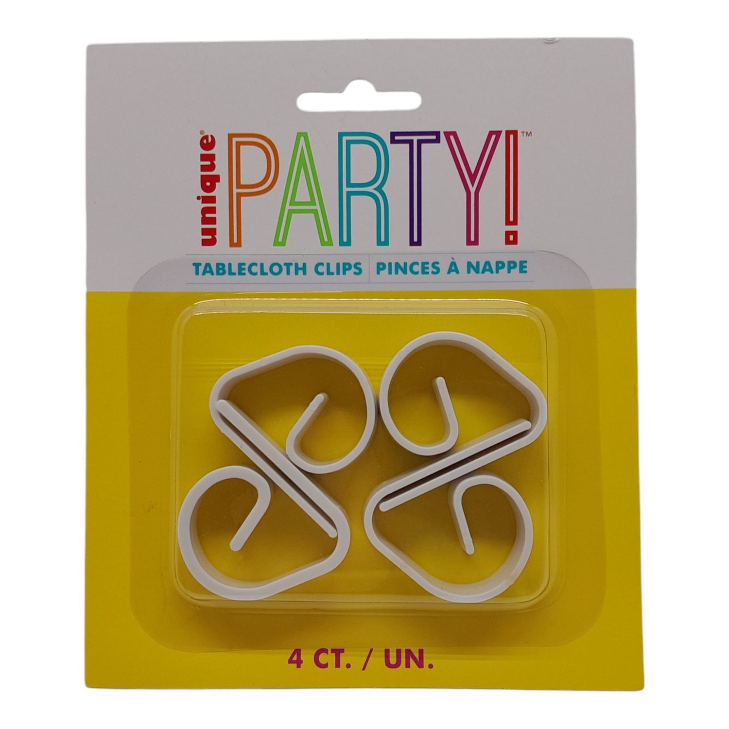 4pc Plastic Table Cloth Clips White