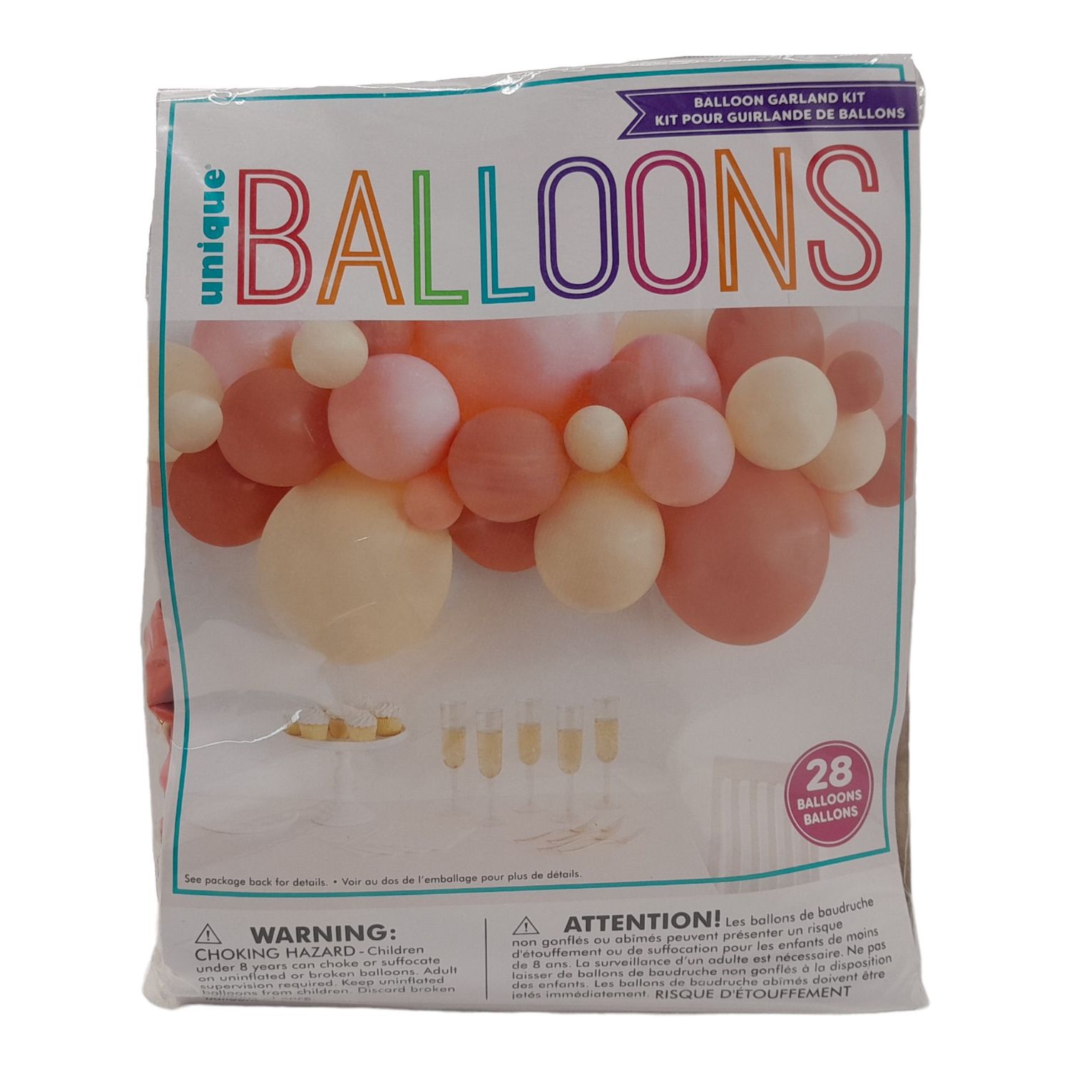 28pc Double Stuffed Balloon Garland Kit Glam