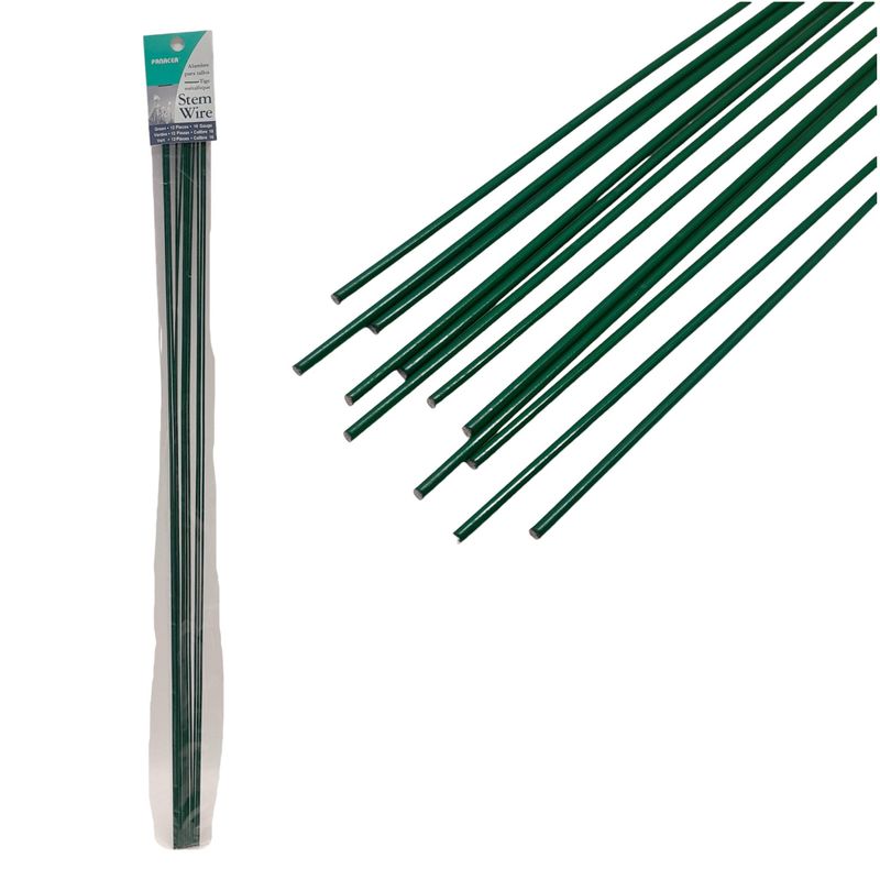 12pc 18" 16 Gauge Wrap Wire Green