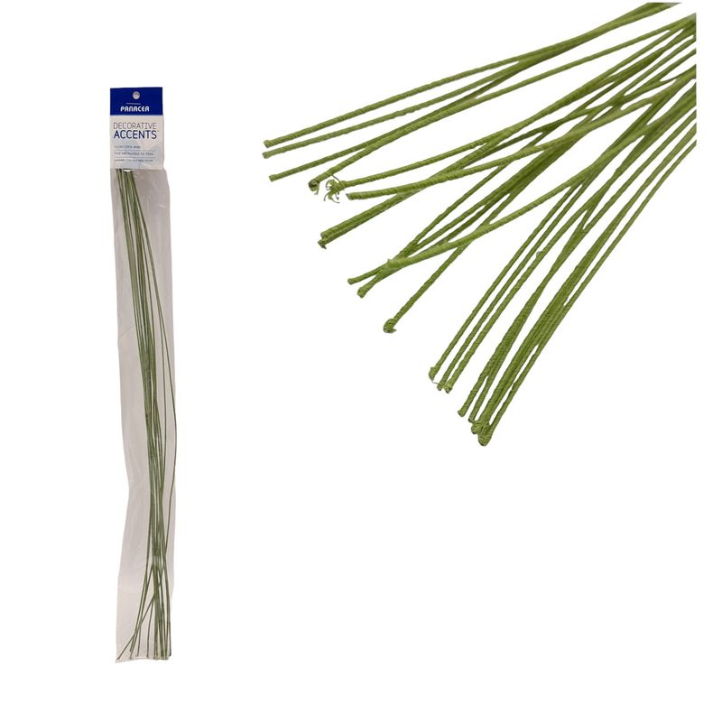 12pc 18" 32 Gauge Cloth Wire Green