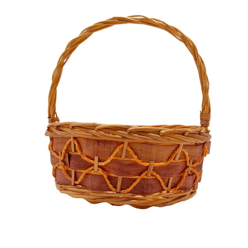Single Handle Round Basket Natural/Brown (MD) Single Handle Round Basket Natural/Brown (MD)
