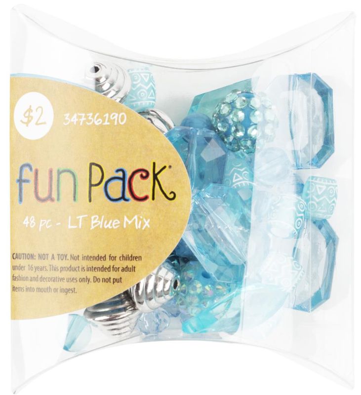 48pc Bead Light Blue Mix